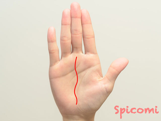 手相で運命線が曲がってる カーブ状の意味 右手左手 Spicomi